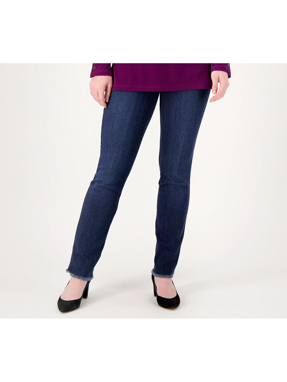 Belle by Kim Gravel Pet Primabelle Straight Leg Jeans Dark Indigo, P12 #70E
